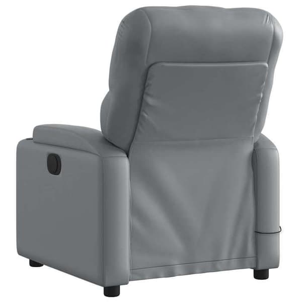 Maison Exclusive - Grå lutande massagefåtölj i konstläder