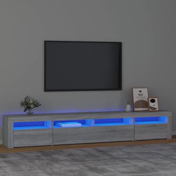 Maison Exclusive - TV-møbel med LED-lys Sonoma grå 240x35x40 cm