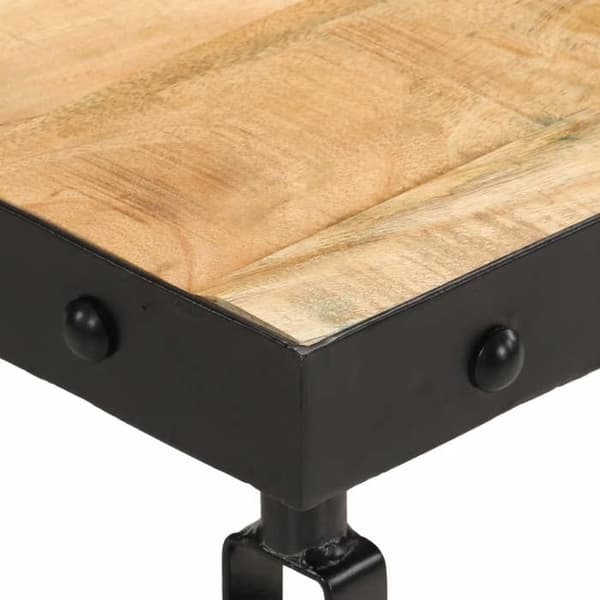 Bord - EKSKLUSIV HUS - 100x55x26 cm - Massivt mangotræ - Hjul - Rektangulær