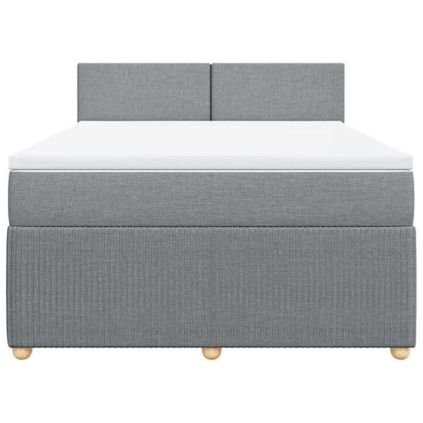 Maison Exclusive - Sengebund med lameller og madras Lys grå 140x200cm Stof