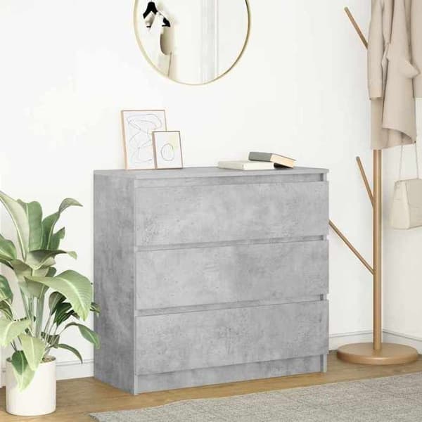 Maison Exclusive - Buffet grå beton 80x35x76 cm ingeniørtræ