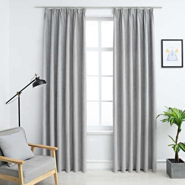 Valoa estävät verhot - Maison Exclusive - Harmaa - 140 x 175 cm - Samettinen pinta grå