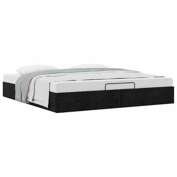 Maison Exclusive - Musta 200x200 cm kangas ilman patjaa oleva vuodekehys
