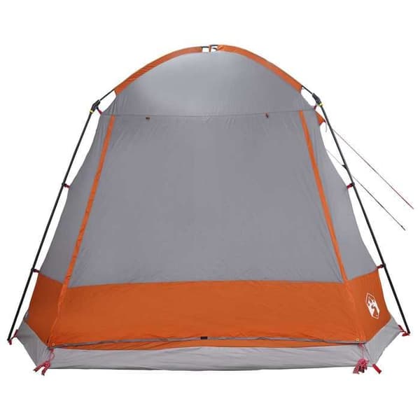 Maison Exclusive - Tältstuga 8 personer Grå och orange Polyester och Stål