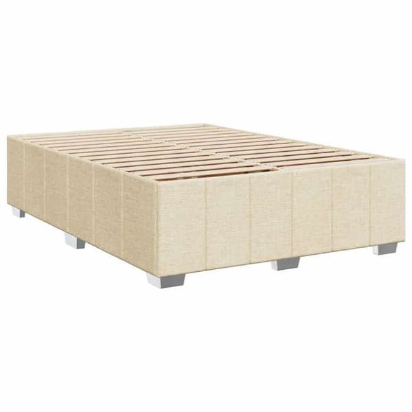 Maison Exclusive - Boxspring seng med LED og madras Creme 140 x 200 cm Stof