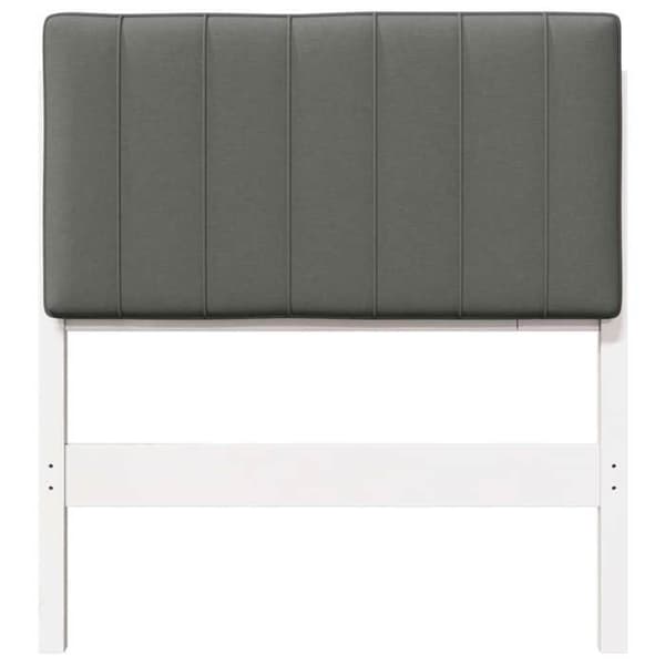Maison Exclusive - Klädd sänggavel Vit och ljusgrå 75 cm Massivt trä