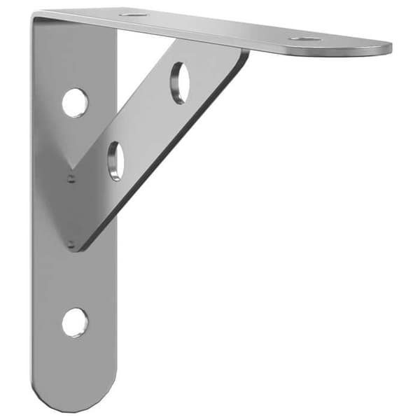 Hyldestøtte - EKSKLUSIV HUS - 15 x 2,5 x 11,5 cm - Rustfrit stål - 4 stk. - Forborrede huller Silver