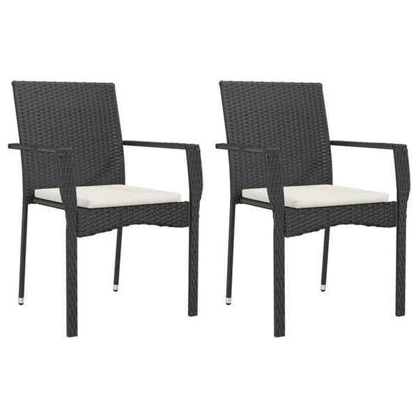 Maison Exclusive - Trädgårdsset med kuddar 3 delar Svart