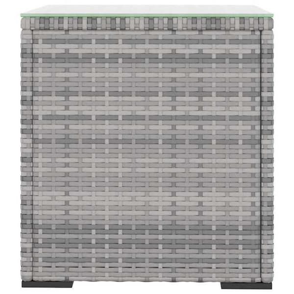 Maison Exclusive - Grå sidobord 40x37x40,5 cm av polyrotan och härdat glas grå