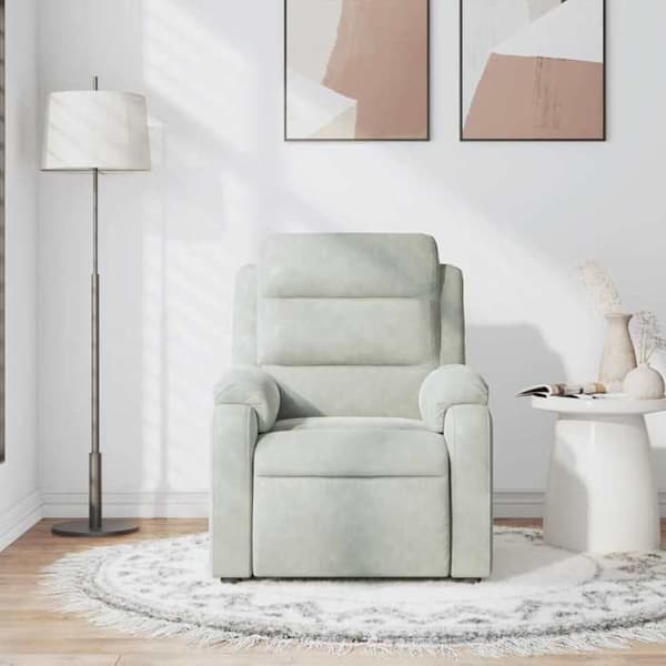 Maison Exclusive - Vaaleanharmaa samettinen hierontatuoli