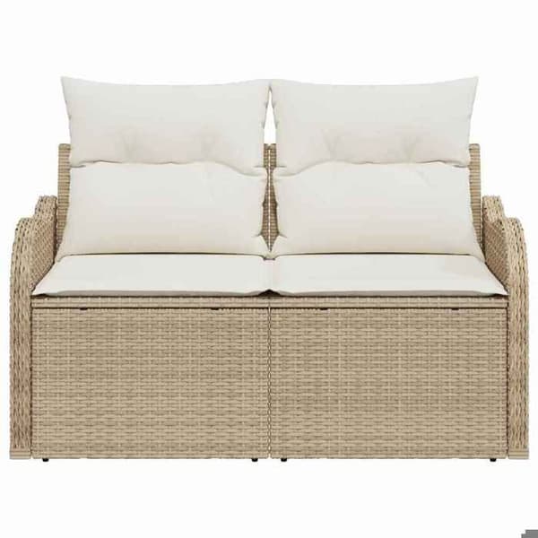 Trädgårdsoffan - EXKLUSIV HEM - 121 x 62 x 69 cm - Beige - Hållbar polyrotin - Robust stålram beige
