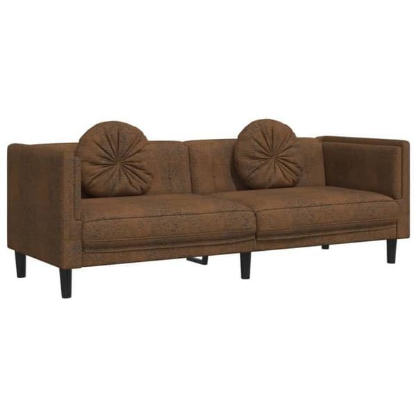 Maison Exclusive - 2-delars soffgrupp med bruna sammetskuddar Marron (sammet)