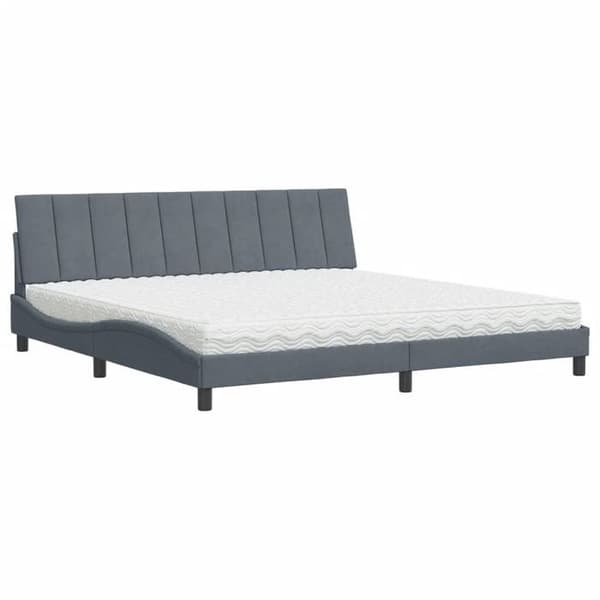 Maison Exclusive - Hanko tummanharmaa sänky patjalla 200x200 cm sametti