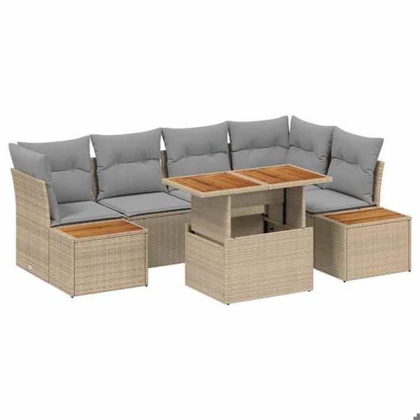 Maison Exclusive - Sæt af 10 pc have-sofa i beige poly rattan