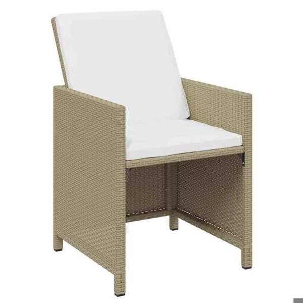Maison Exclusive - Trädgårds matsalsset med kuddar 11 delar Flätad resin Beige
