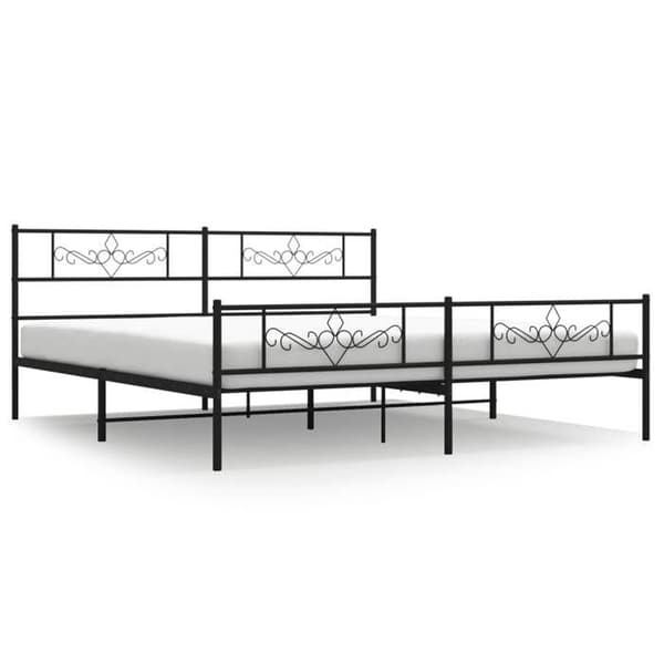 Sengestel - EKSKLUSIV HUS - 200x200 cm - Sort - Stål - Lamelseng Svart