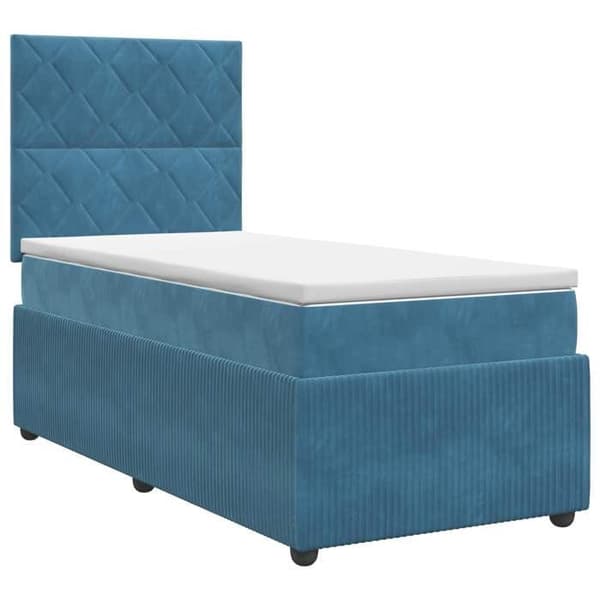 Maison Exclusive - Boxspring-sänky sinisellä patjalla 100 x 200 cm Sametti