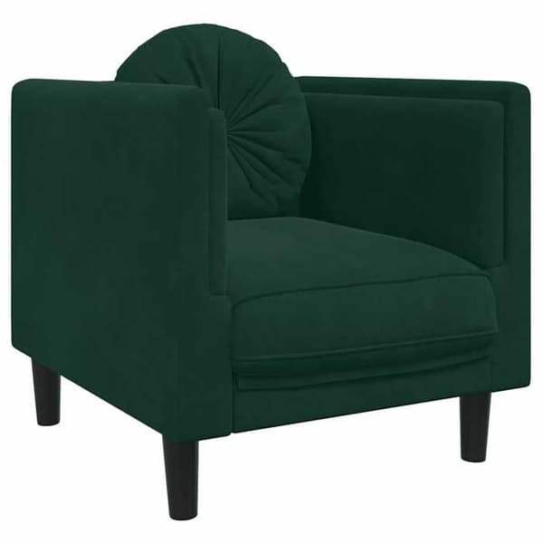 Maison Exclusive - Sæt af 3 sofaer med mørkegrønne velourpuder