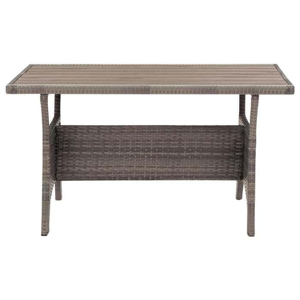 Maison Exclusive - Harmaa puutarhapöytä 120x70x66 cm punottua hartsia Grå