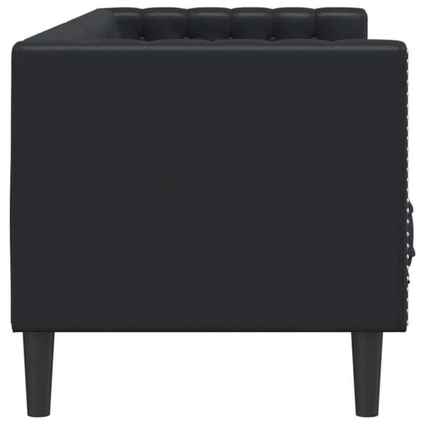 Maison Exclusive - Chesterfield sort 3-personers sofa i kunstlæder