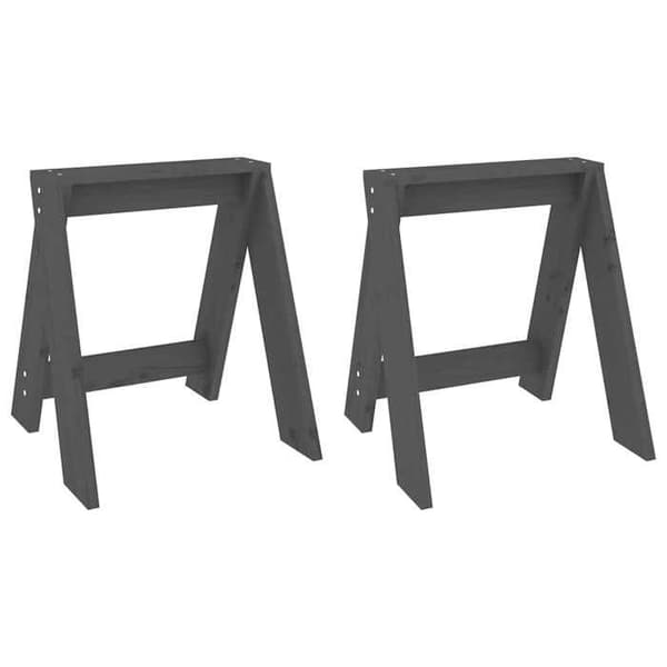 Maison Exclusive - Barstolar set om 2 grå 40x40x45 cm massiv furu grå