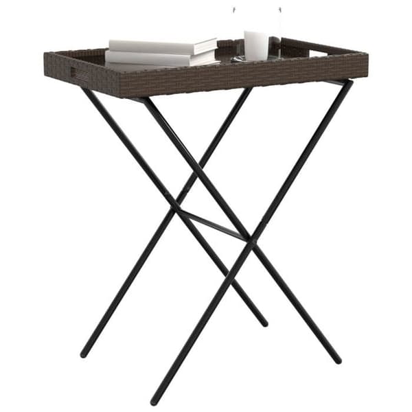 Maison Exclusive - Fällbord i brunt med måtten 65x40x75 cm i flätad resin