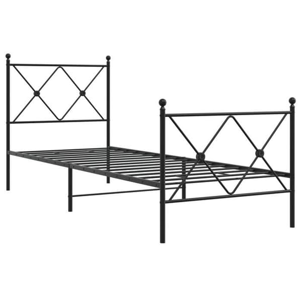 Sengestel - EKSKLUSIV HUS - 75 x 190 cm - Sort - Stål - Inkluderer lameller, opbevaring under seng Svart