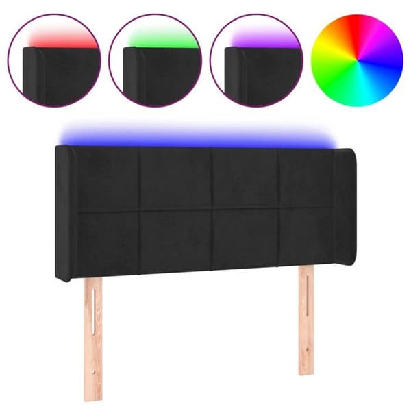 Maison Exclusive - LED-päätymustalla 93x16x78/88 cm sametti Svart