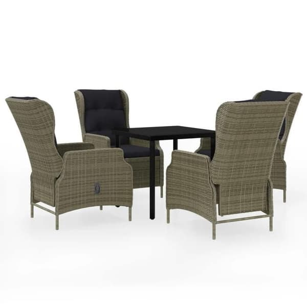 Maison Exclusive - Have spisebordssæt 5 dele Brun