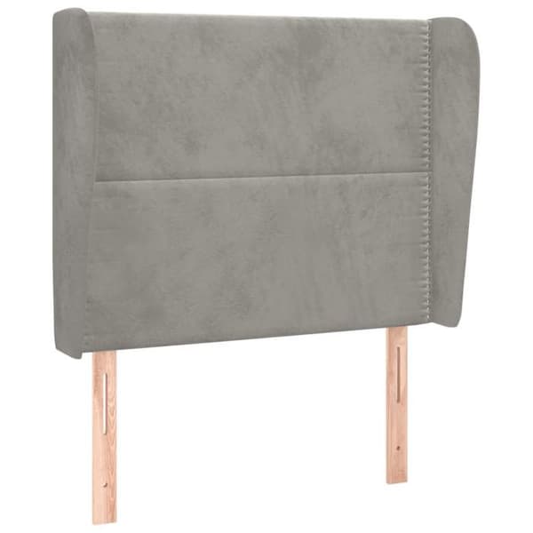 Maison Exclusive - Pääty, jossa korvat, Vaaleanharmaa 103x23x118/128 cm Sametti