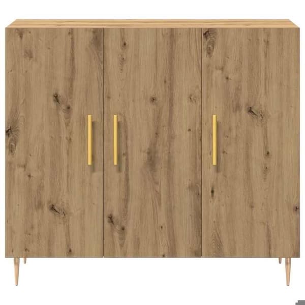 Maison Exclusive - Buffé Ek hantverk 90 x 34 x 80 cm Ingenjörsträ