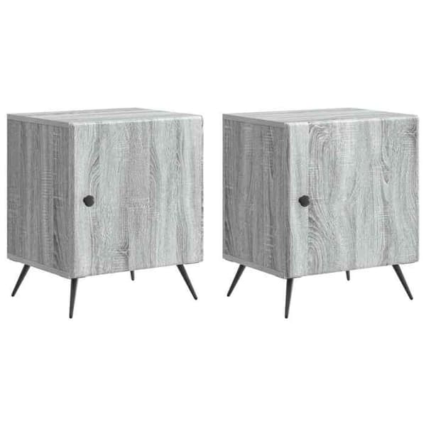 Maison Exclusive - Yöpöytä 2 kpl Sonoma harmaa 43 x 34,5 x 50 cm Sonoma grå