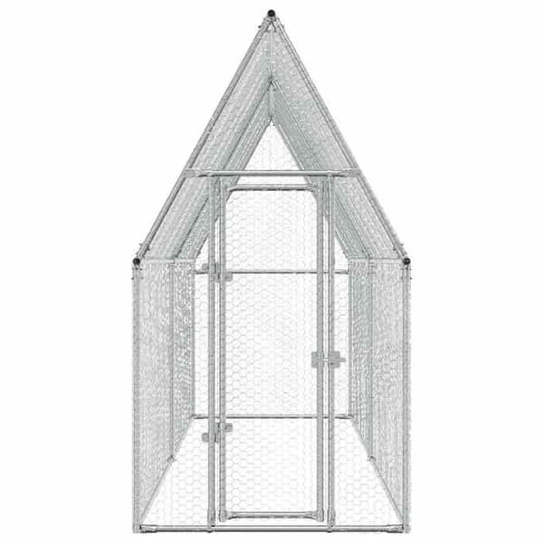Maison Exclusive - Silverfärgad hönsgård 100x100x190 cm galvaniserat stål Silver