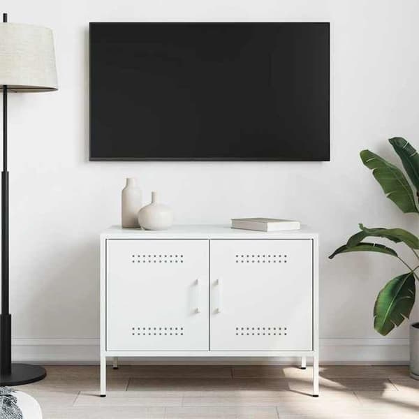 Maison Exclusive - TV-möbel vit 68x39x50,5 cm stål Vit