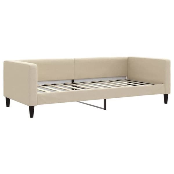 Maison Exclusive - Sovesofa med udtræk uden madras creme 90x200 cm