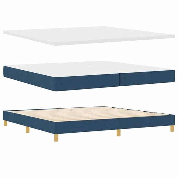 Maison Exclusive - LED-fjeder seng med blå LED-striber 200 x 200 cm stof