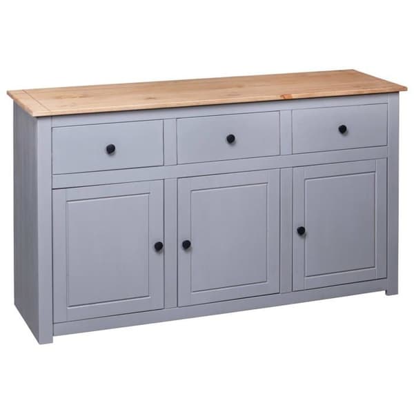 Buffet - Panama - Harmaa - Massiivipuu - 135 x 40 x 80 cm Grå