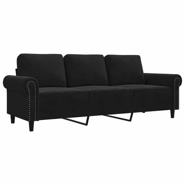 Maison Exclusive - 3-paikkainen sohva musta 180 cm sametti