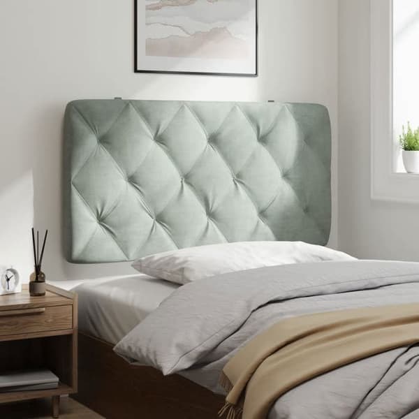Maison Exclusive - Ljusgrå sänggavelkudde 100 cm sammet