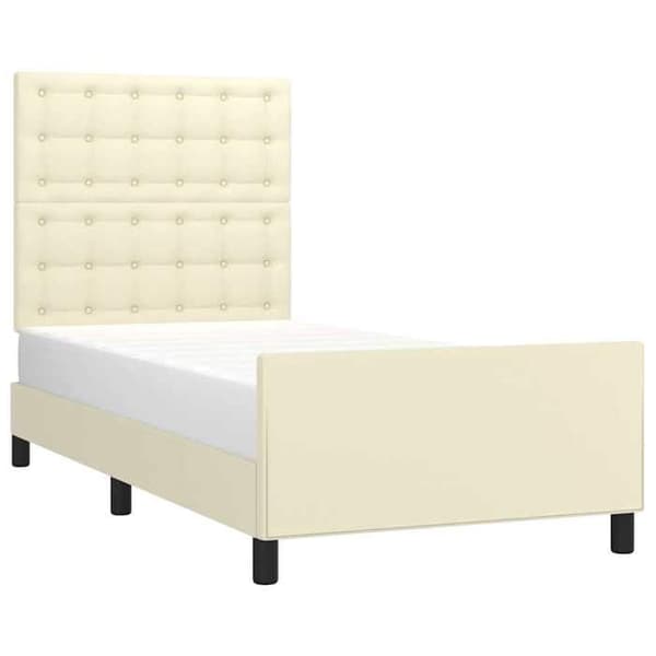 Maison Exclusive - Sengestel uden madras creme 90x200 cm kunstlæder Grädde