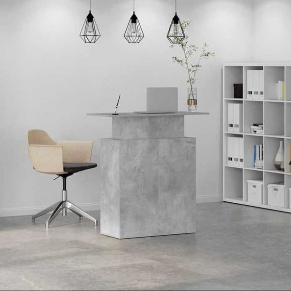 Maison Exclusive - Grå betong receptionsdisk 100x40x104 ingenjörsträ