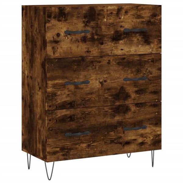 Maison Exclusive - Buffé i rökig ek 69,5x34x90 cm ingenjörsträ