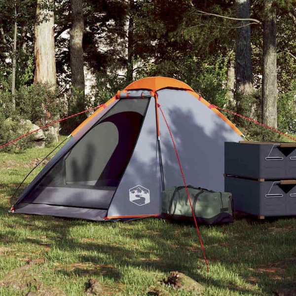 Maison Exclusive - 2-personers grå og orange vandtæt campingdome