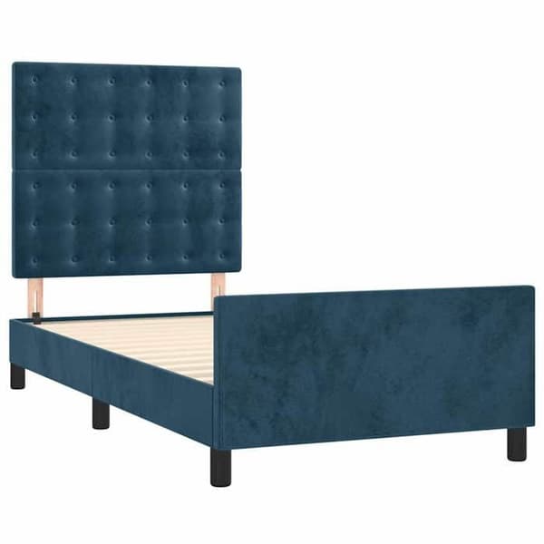 Maison Exclusive - Sängram utan madrass mörkblå 100x200 cm sammet