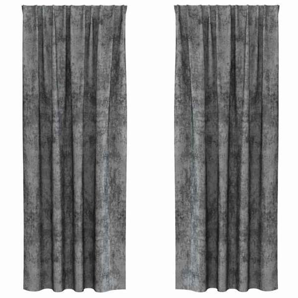 Maison Exclusive - Gardiner i sammet 2 st Grå 225 x 140 cm Sammet