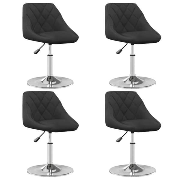 Maison Exclusive - Drejelige spisebordsstole sæt af 4 Sort Velour