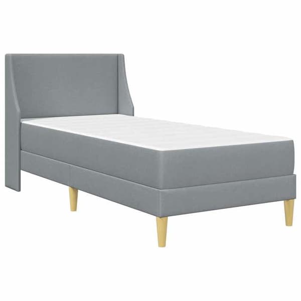 Maison Exclusive - Sängram med madrass Ljusgrå 80x200 cm Polyester