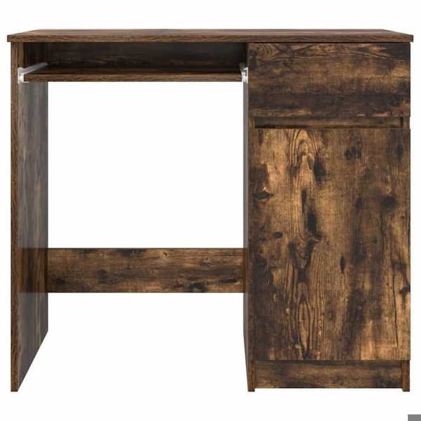Maison Exclusive - Røget egetræ skrivebord 86x49x76 cm ingeniørtræ Rökt ek