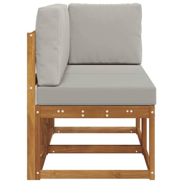 Maison Exclusive - Udendørs sofa midt og hjørne 2 Stykker Grå Naturlig og Lys