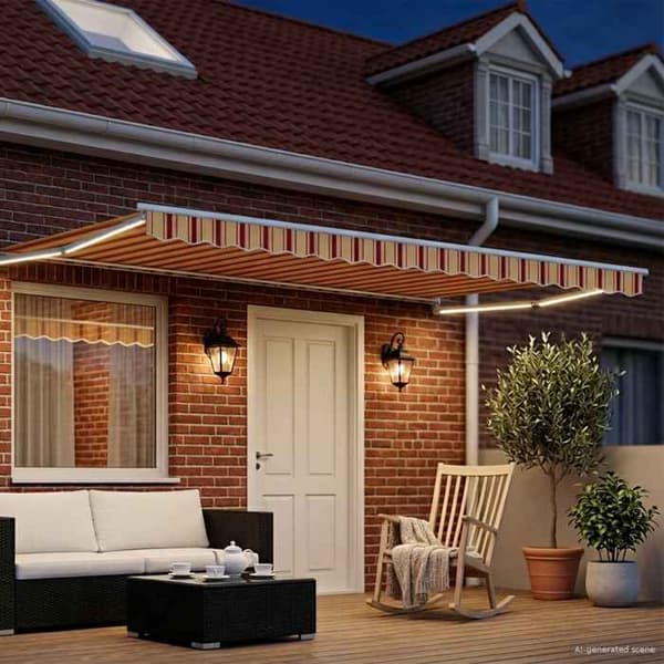 Maison Exclusive - Manuel udtrækkelig butik med multicolor LED 4,5 × 3 m